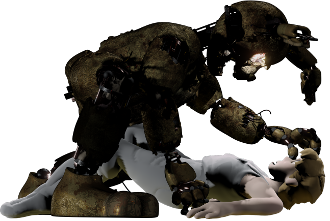 Render of one of my models with Springtrap (WHO I DID NOT MAKE!)
